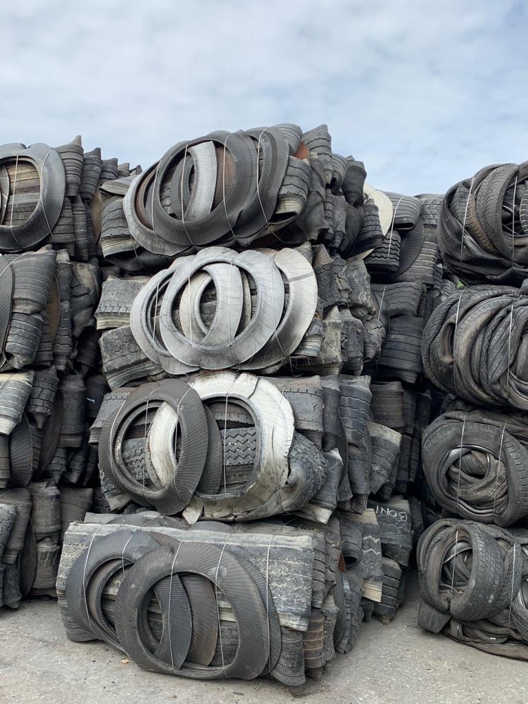 Used tire in bale
